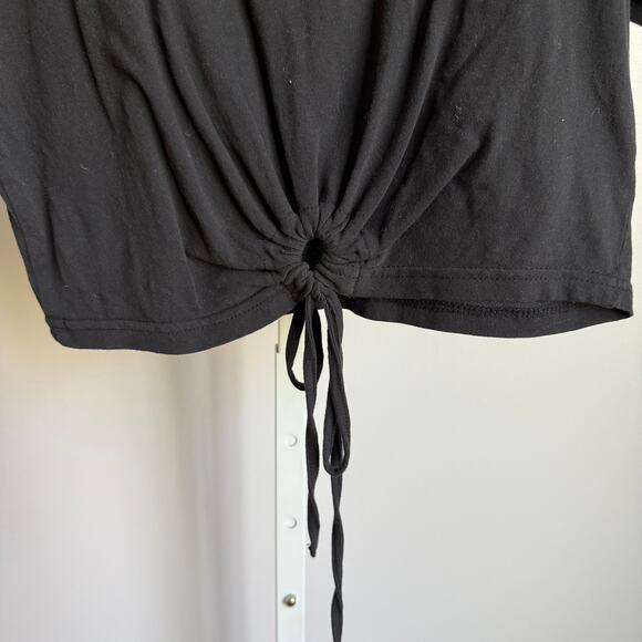 Rails sz S‎ Black Cotton Adjustable Ruched Crop Tee - Picture 3 of 7
